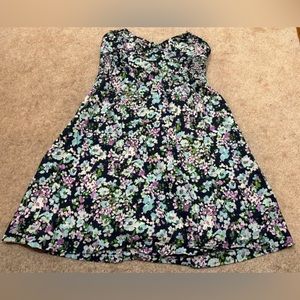 Floral strapless dress